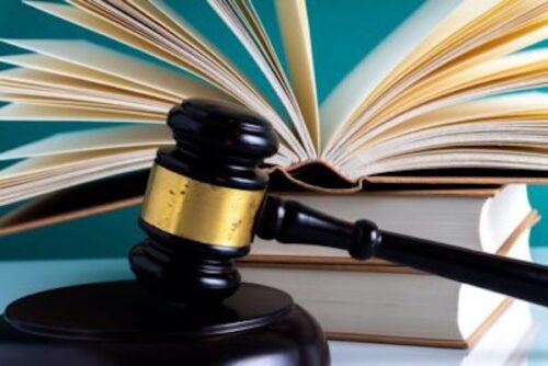 gavel with books